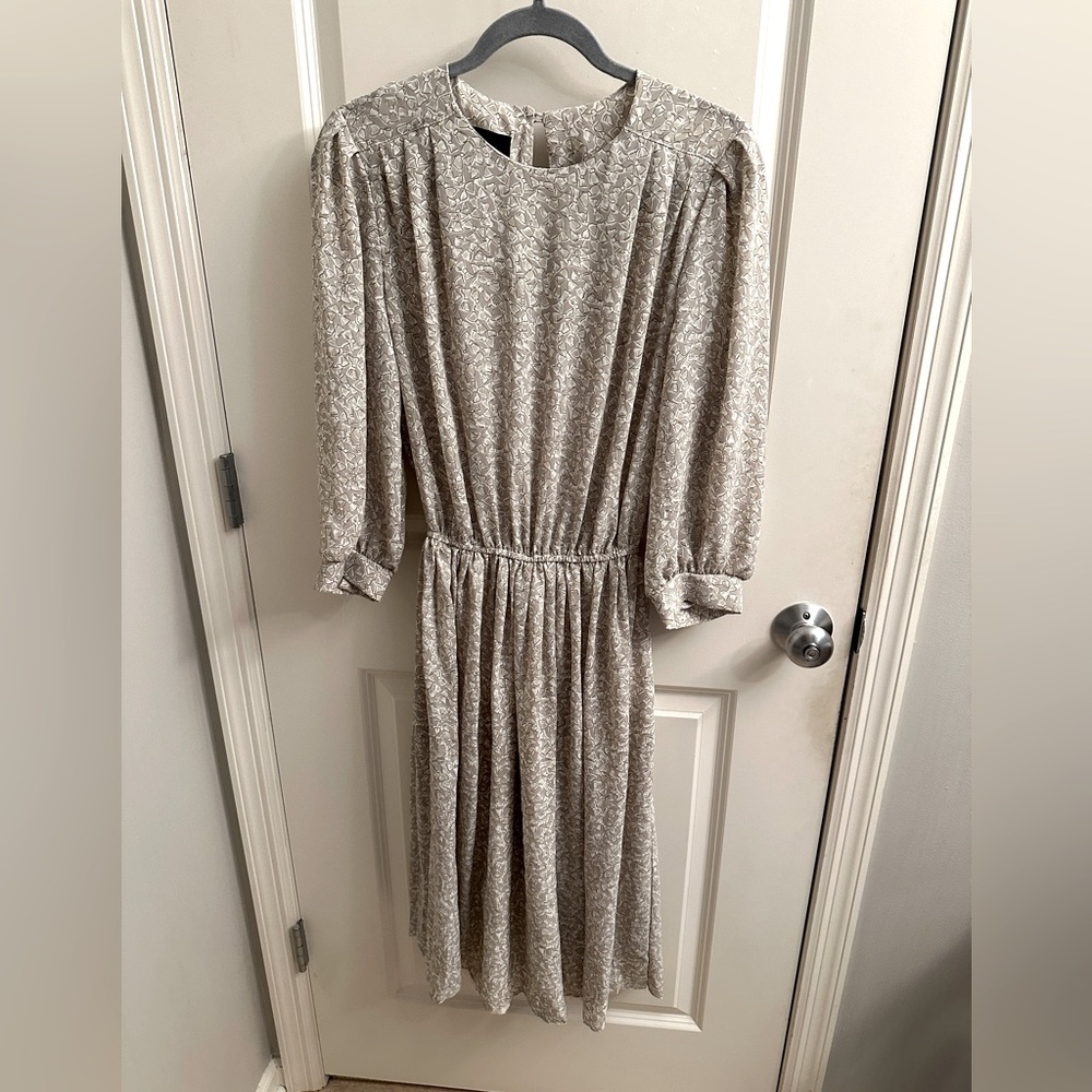 Vintage Alexis Fashions Inc Long Sleeve Bow Pattern Dress